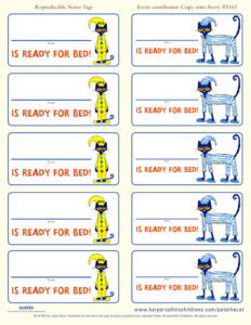 Pete the Cat and the Bedtime Blues: Name Tags