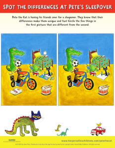 Pete the Cat and the Bedtime Blues: Spot the Difference