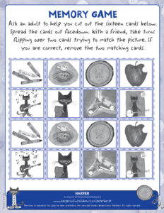 Pete the Cat and His Four Groovy Buttons: Memory Game