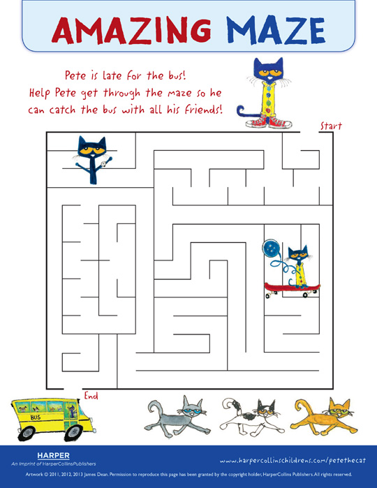 Pete the Cat The Wheels on the Bus: Maze