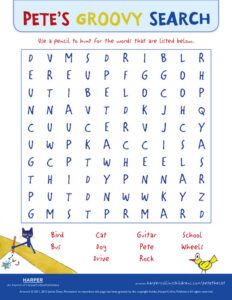Pete the Cat The Wheels on the Bus: Word Search