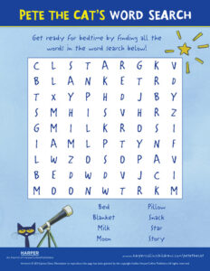Pete the Cat Twinkle, Twinkle, Little Star: Word Search