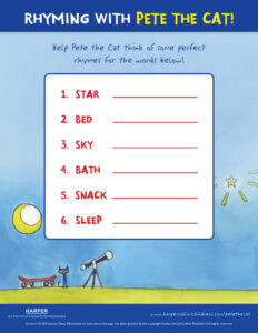 Pete the Cat Twinkle, Twinkle, Little Star: Rhyming