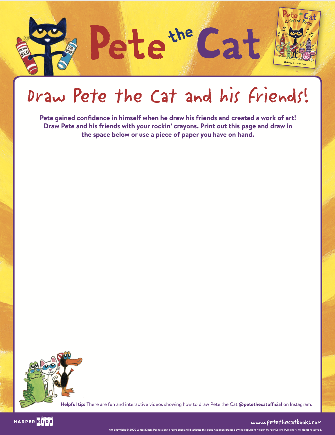 Draw Pete the Cat and his friends!