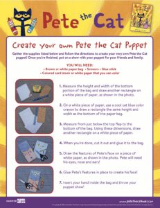 Create your own Pete the Cat Puppet