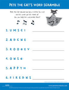 Pete the Cat’s Word Scramble